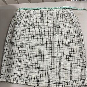 Vintage Woven Black & White Pencil Skirt Plaid Size 22